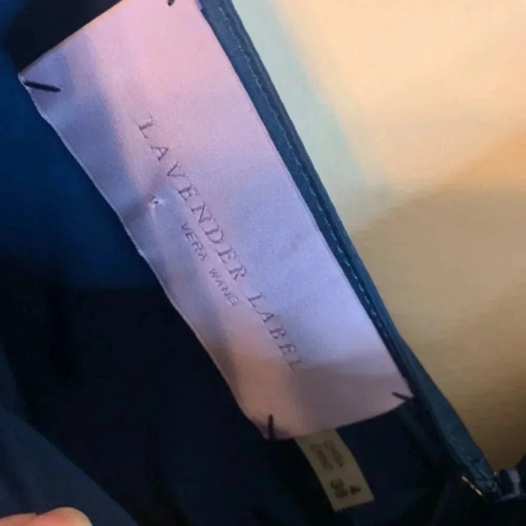 Vera Wang Lavender Label Royal Blue V-Neck Short Sleeve Dress 4 - Picture 4 of 13